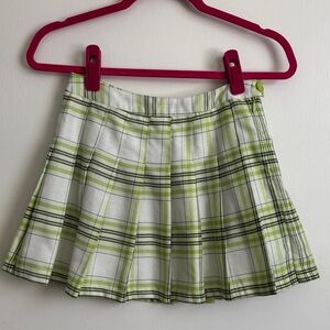 Forever 21 Green and White Plaid Mini Skirt